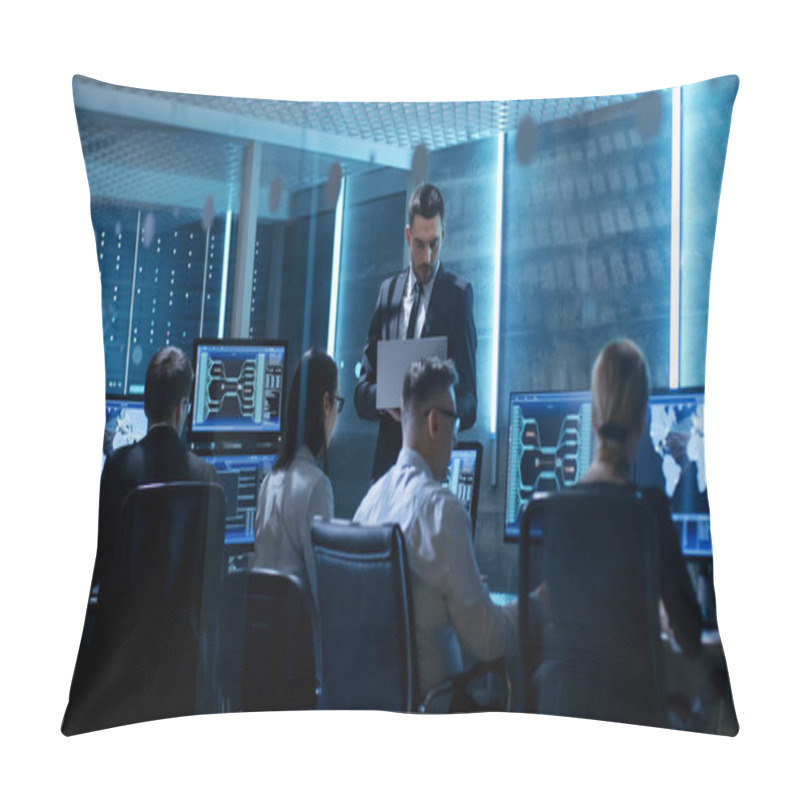 Personality  Professional IT Engineers Working In System Control Center Full  Pillow Covers