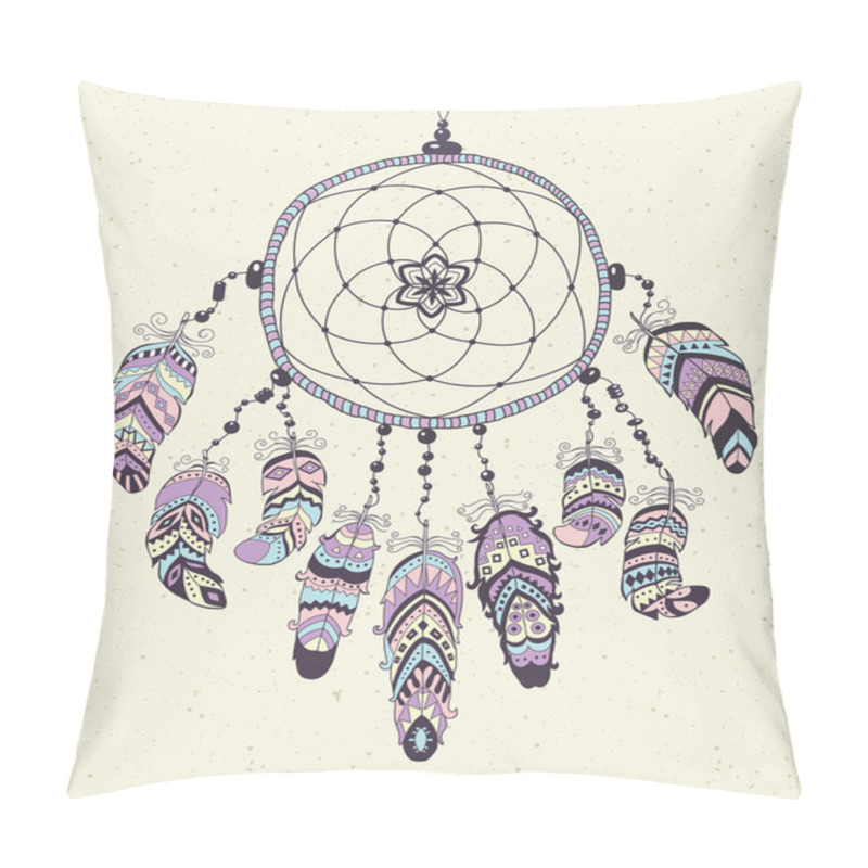 Personality  Native American Indian Talisman Dreamcatcher With Feathers. Pillow Covers