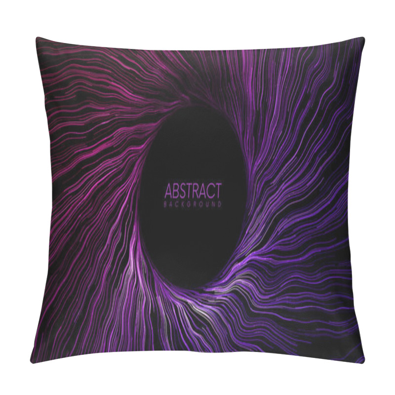 Personality  Colorful Magic Portal With Glowing Waved Spiral Streaks. Glowing Futuristic Teleport Tunnel. Abstract Vector Background With Place For Your Content Pillow Covers