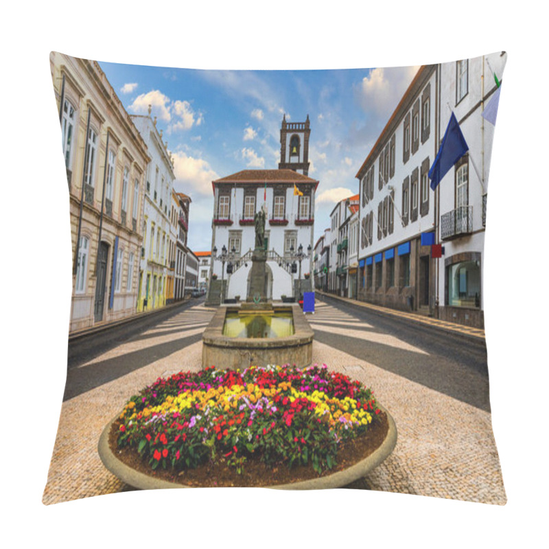 Personality  City Hall In Ponta Delgada, Azores, Portugal. Ponta Delgada City Hall With A Bell Tower In The Capital Of The Azores. Portugal, Sao Miguel. Town Hall, Ponta Delgada, Sao Miguel, Azores, Portugal Pillow Covers