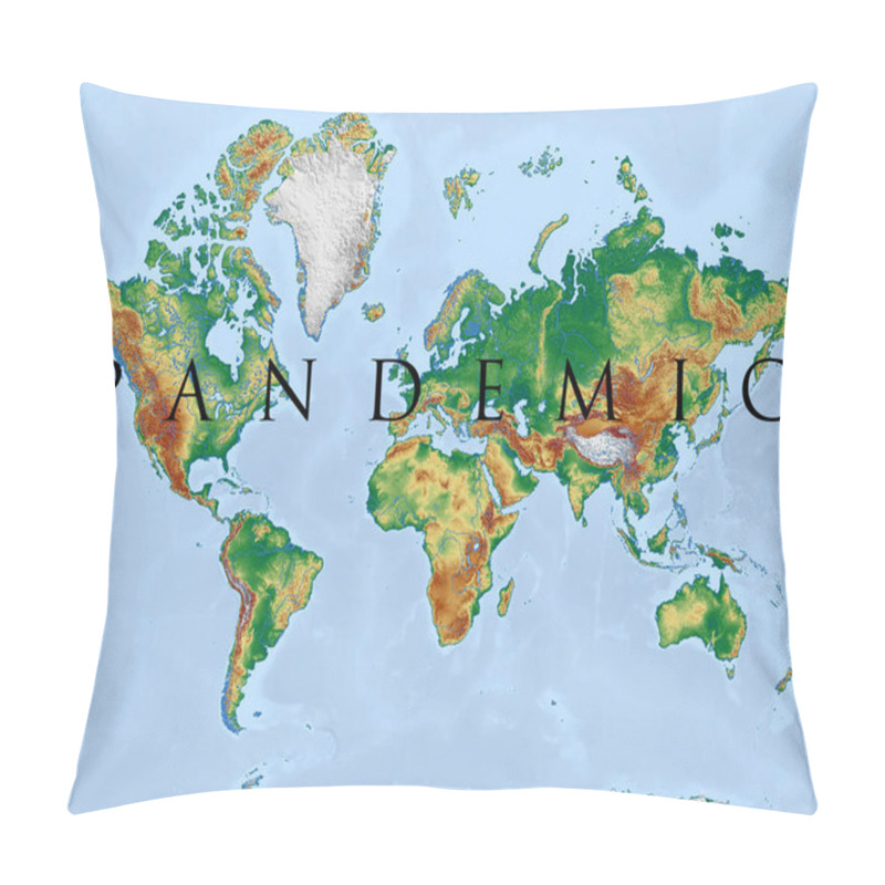 Personality  The Word Pandemic Across A Map Of The World Pillow Covers