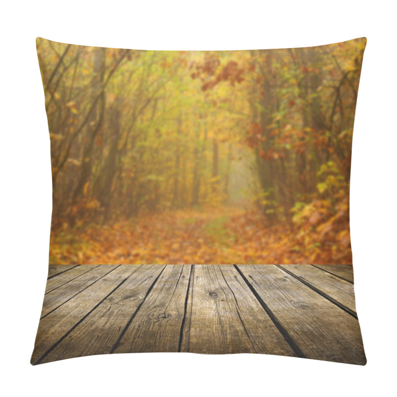 Personality  Table With Autumn Background Pillow Covers