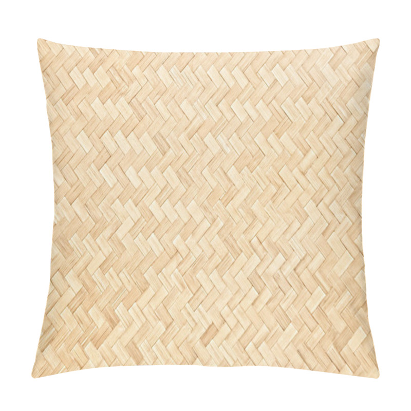 Personality  Close Up Traditional Handcraft Woven Bamboo Pattern For Background. Pillow Covers