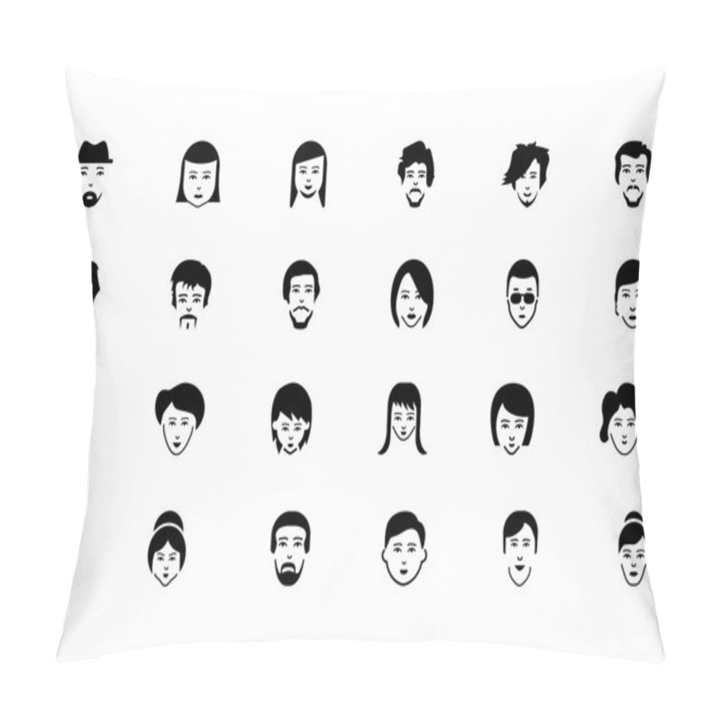 Personality  Faces Vector Icons 4 Pillow Covers