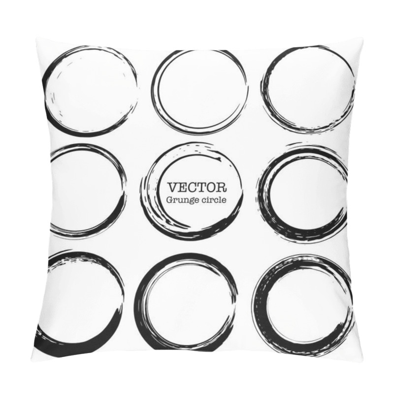 Personality  Set Of Grunge Circles, Grunge Round Shapes, Vector Illustration. Pillow Covers