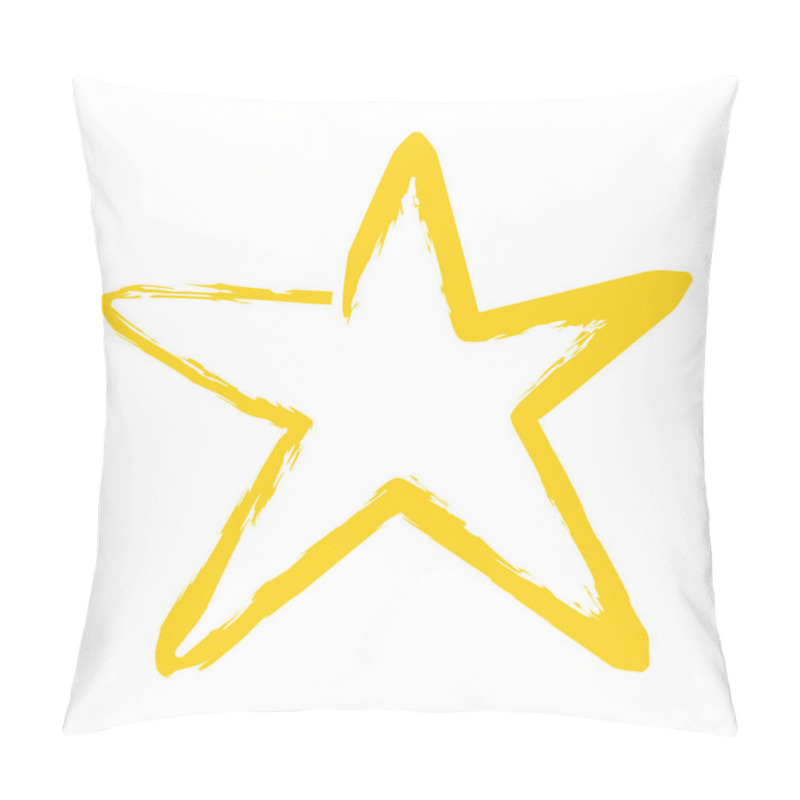 Personality  Hand Drawn Star Drawing. Star In Doodle Style. Five Pointed Star Isolated From Background. Vector Illustration Pillow Covers