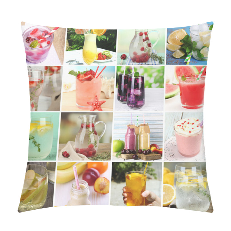 Personality  Collage Of Cold Summer Beverages Pillow Covers