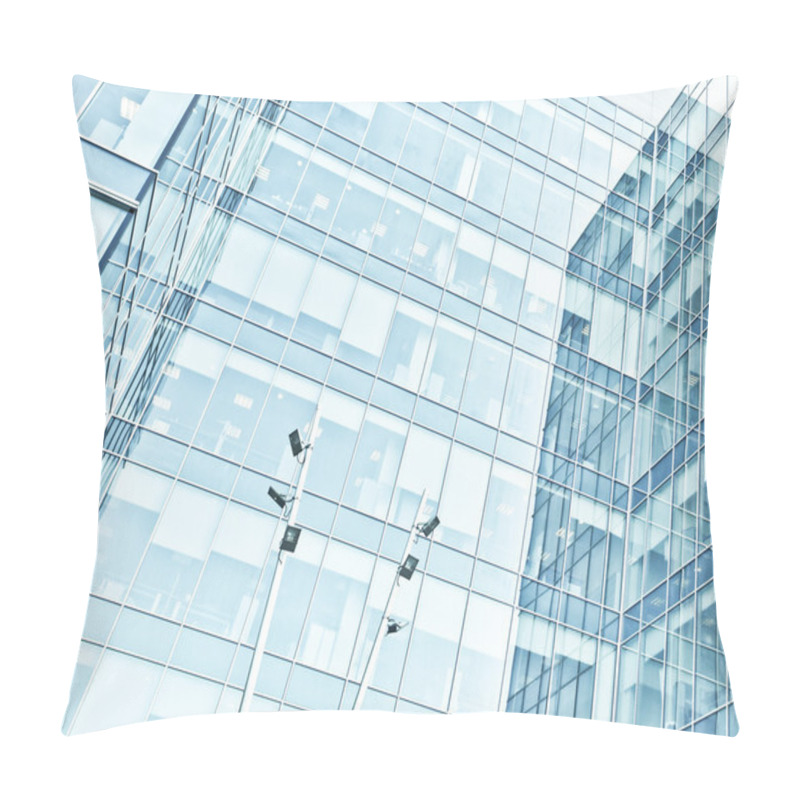 Personality  Panoramic And Perspective Wide Angle View To Steel Blue Backgrou Pillow Covers