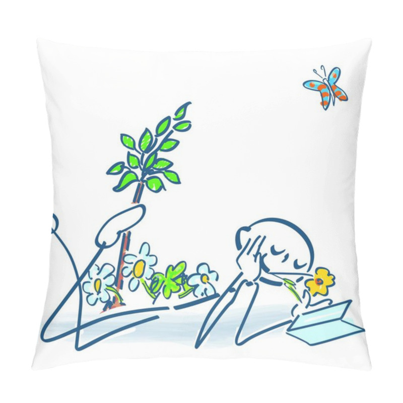 Personality  Key Figure Delights A Book In The Garden Pillow Covers