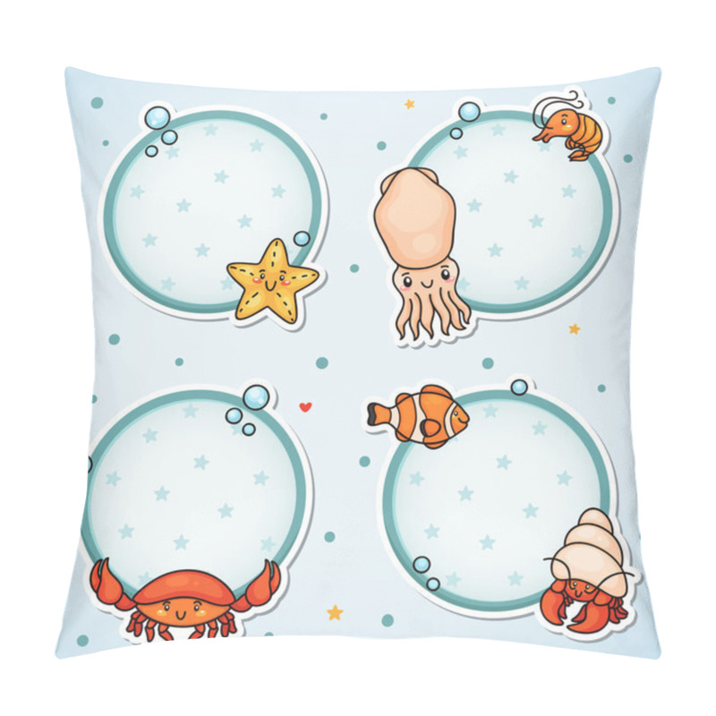 Personality  Labels With Sea Animals Pillow Covers