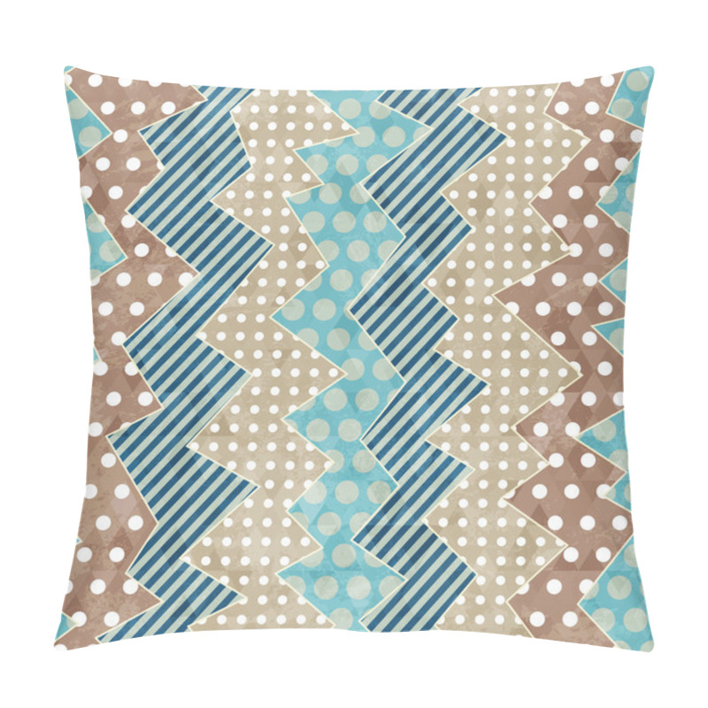 Personality  Retro Cloth Seamless Pattern With Grunge Effect Pillow Covers