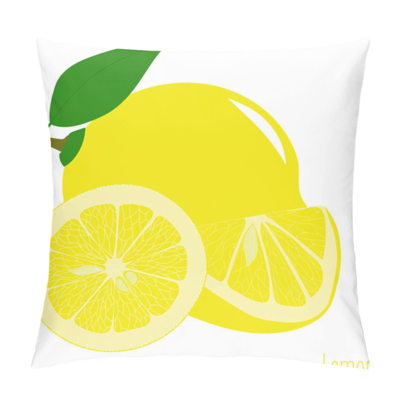 Personality  Lemon Slices, Collection Of Vector Illustrations On A Transparent Background Pillow Covers