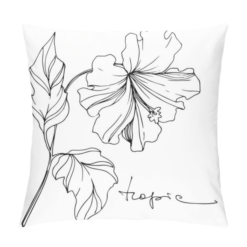 Personality  Vector Tropical Floral Botanical Flower. Black And White Engraved Ink Art. Isolated Flowers Illustration Element. Pillow Covers