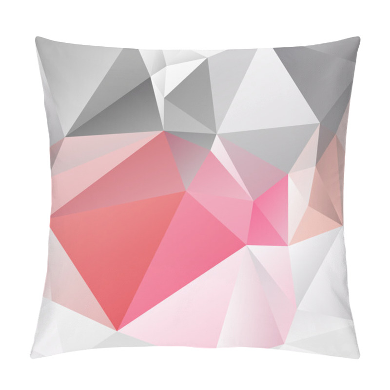 Personality  Vector Abstract Irregular Polygon Background With A Triangular Pattern In Pastel Pink And Gray Colors Pillow Covers