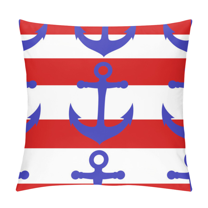 Personality  Vector Seamless Pattern, With Anchors On Background. Pillow Covers