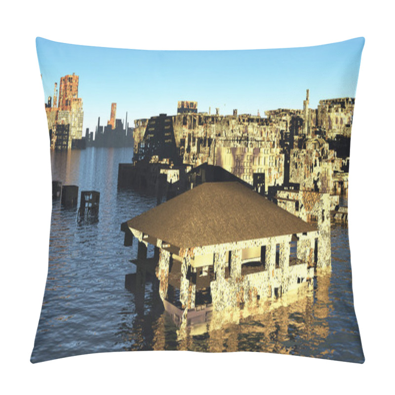 Personality  Tsunami Devastated City Pillow Covers