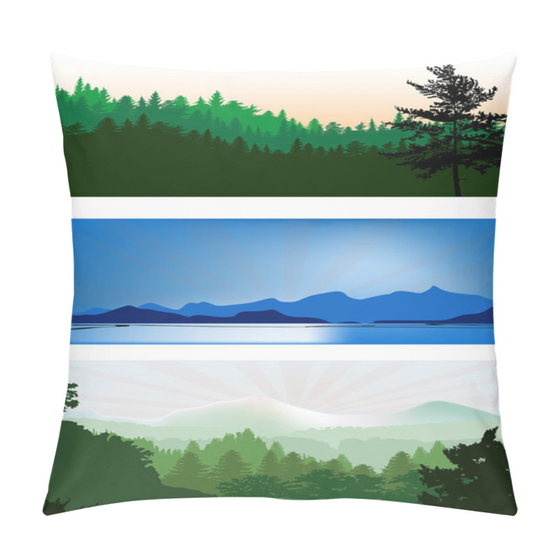 Personality  Three Landscapes With Forest Pillow Covers