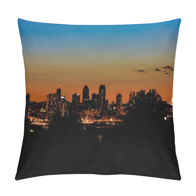 Personality  Silhouette Of Downtown Saint Paul During The Blue Hour, Capital Of The U.S. State Of Minnesota, At Evening In Summer.  Pillow Covers