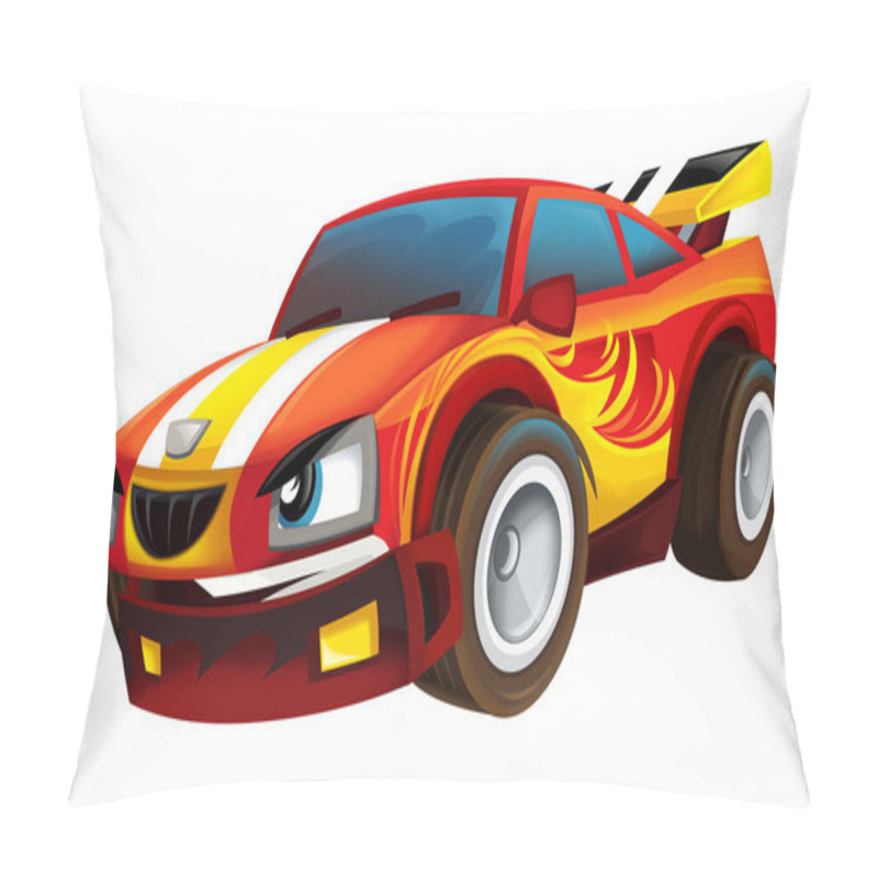 Personality  Cool Looking Cartoon Racing Car Hod Rod Isolated On White Background Illustration For Children Pillow Covers