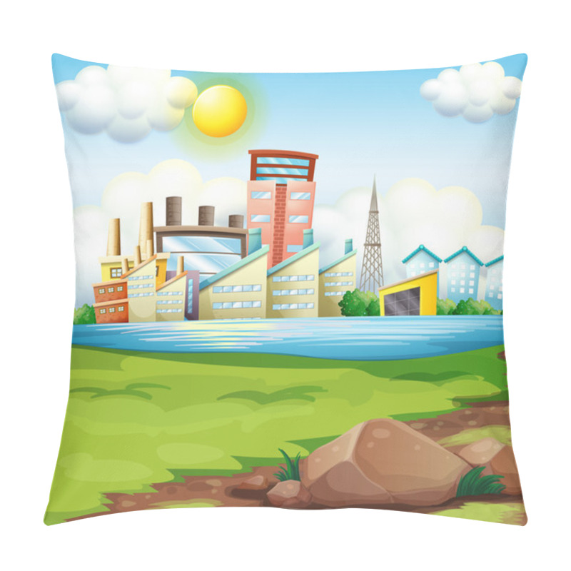 Personality  Factories Near The River Pillow Covers