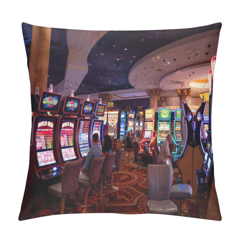 Personality  Las Vegas, Nevada , May 16,2023: Famous Fremont Street On Las Vegas Strip At Night Pillow Covers