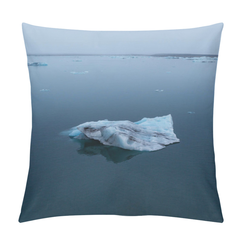 Personality  Solitary Iceberg Floating In Calm Waters At Jokusarlon, South Iceland Pillow Covers