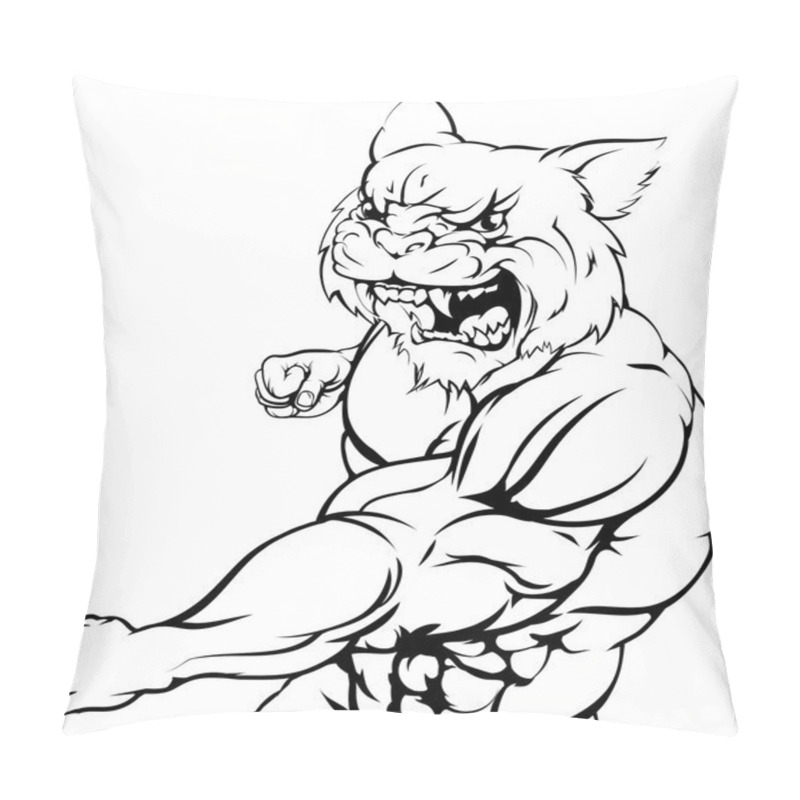 Personality  Wildcat Mascot Fighting Pillow Covers