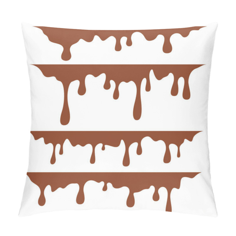 Personality  Brown Dripping Paint, On White Background Pillow Covers