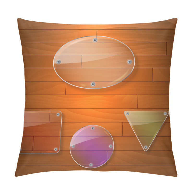 Personality  Vector Set Of Shiny Glass Labels. Pillow Covers