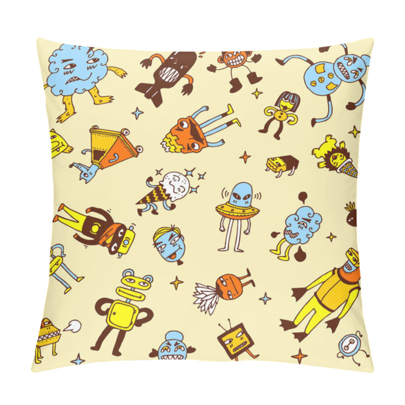 Personality  Crazy Doodle Creatures. Pillow Covers