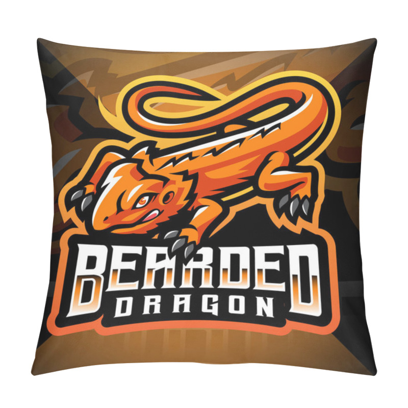 Personality  Bearded Dragon Esport Mascot Logo Pillow Covers