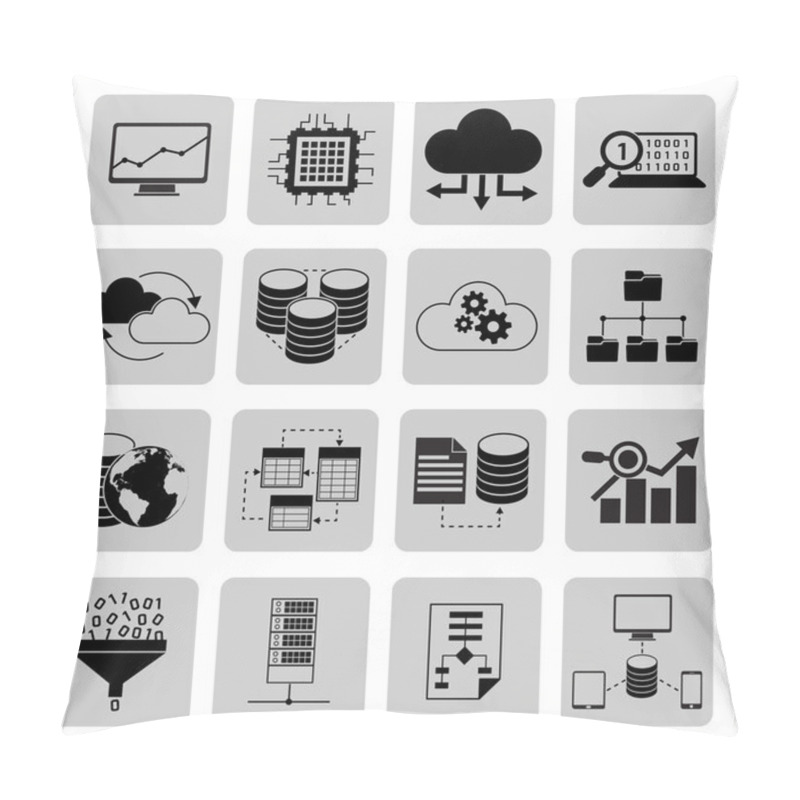 Personality  Data Analysis Icons Pillow Covers