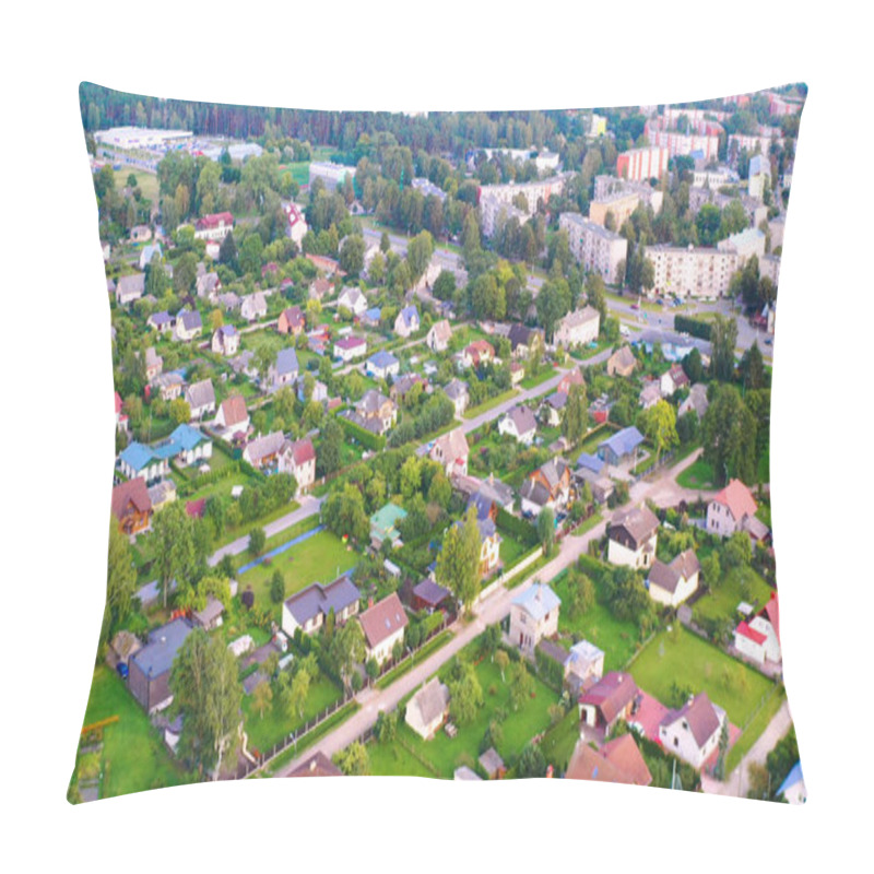 Personality  Aerial View Of The City. Hundreds Of Houses Bird Eye View Suburb Urban Housing Development. Pillow Covers