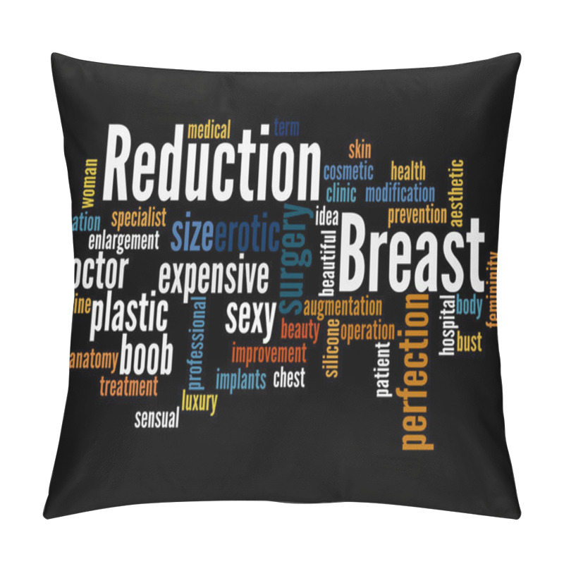 Personality  Breast Reduction, Word Cloud Concept 7 Pillow Covers