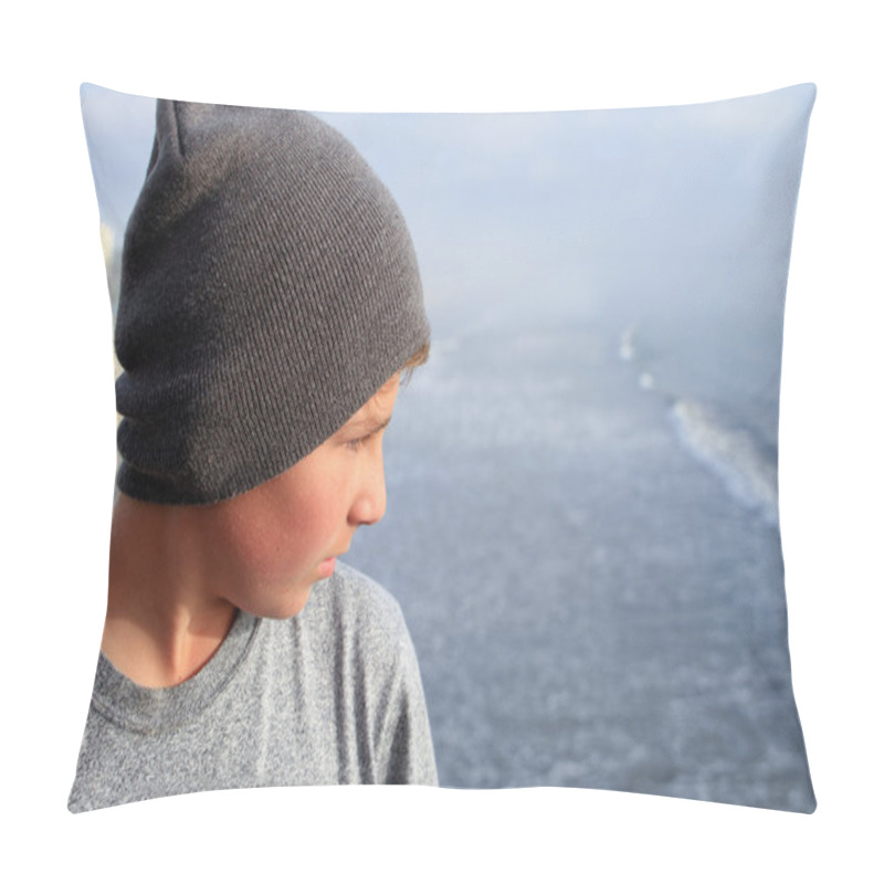 Personality  Teenage Boy Above Santa Monica Pillow Covers