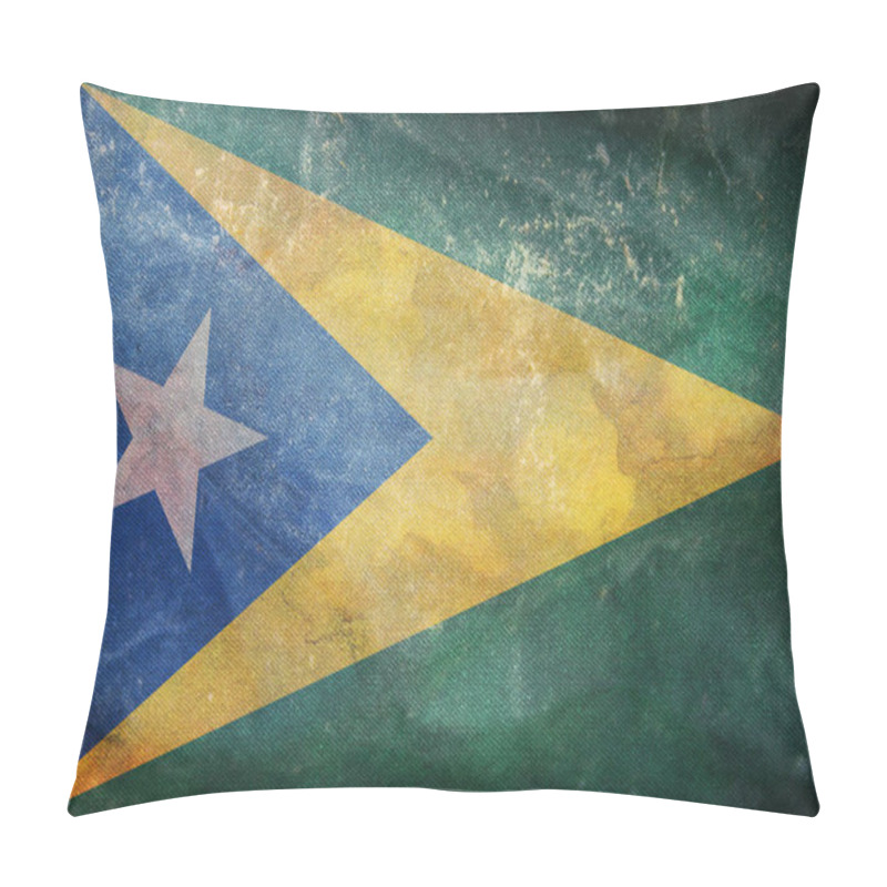 Personality  Top View Of Retro Flag Of Aguas Buenas, Untied States Of America With Grunge Texture. USA Travel And Patriot Concept. No Flagpole. Plane Design, Layout. Flag Background Pillow Covers