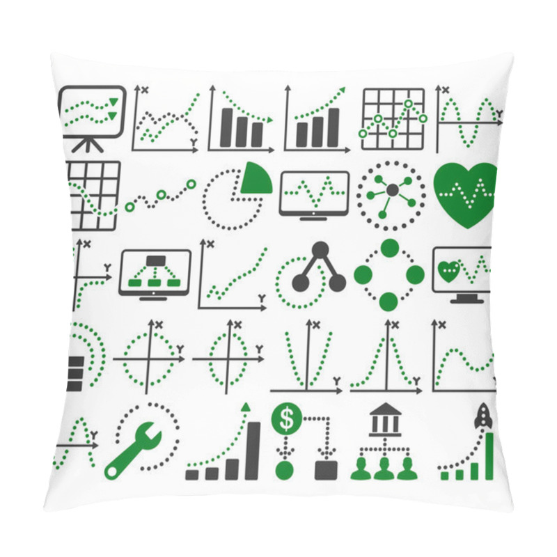 Personality  Business Charts With Circle Dots Vector Icons Pillow Covers