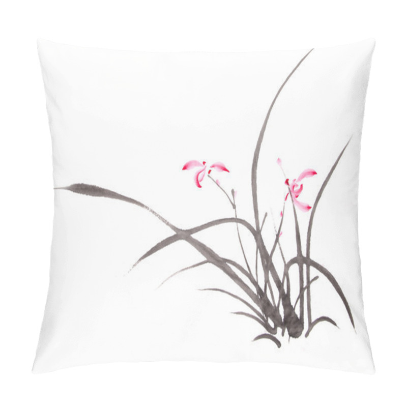 Personality  Ink Orchid Drawing Pillow Covers