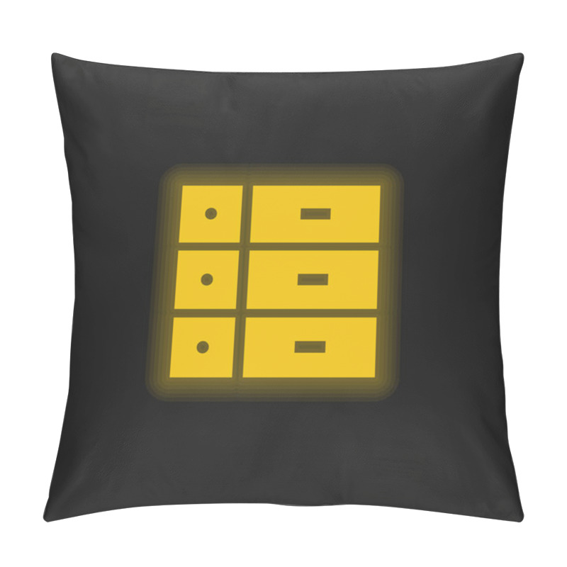 Personality  Attributes Yellow Glowing Neon Icon Pillow Covers