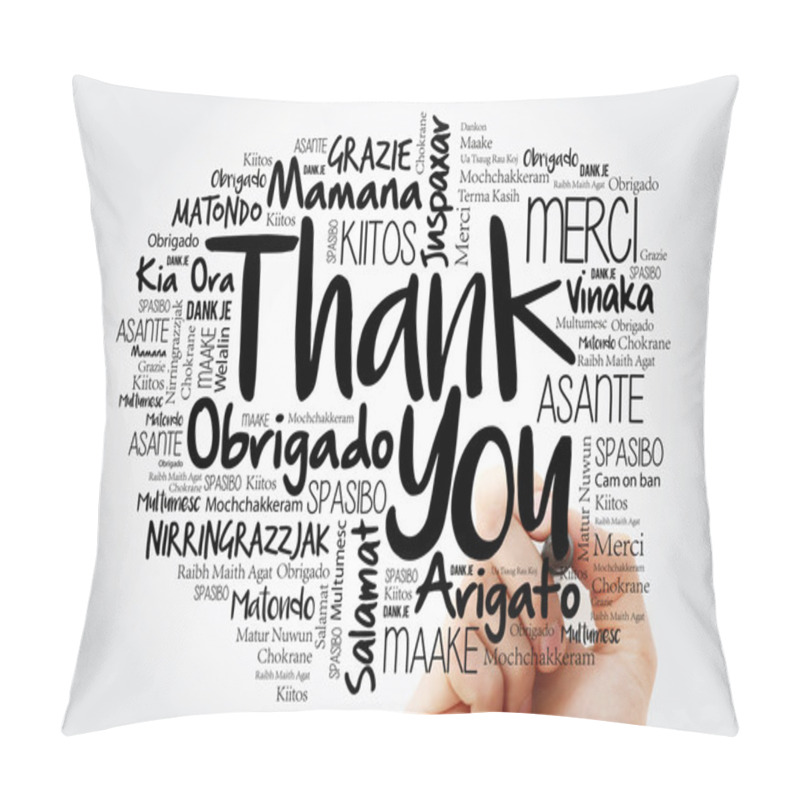 Personality  Thank You Word Cloud In All Languages Pillow Covers