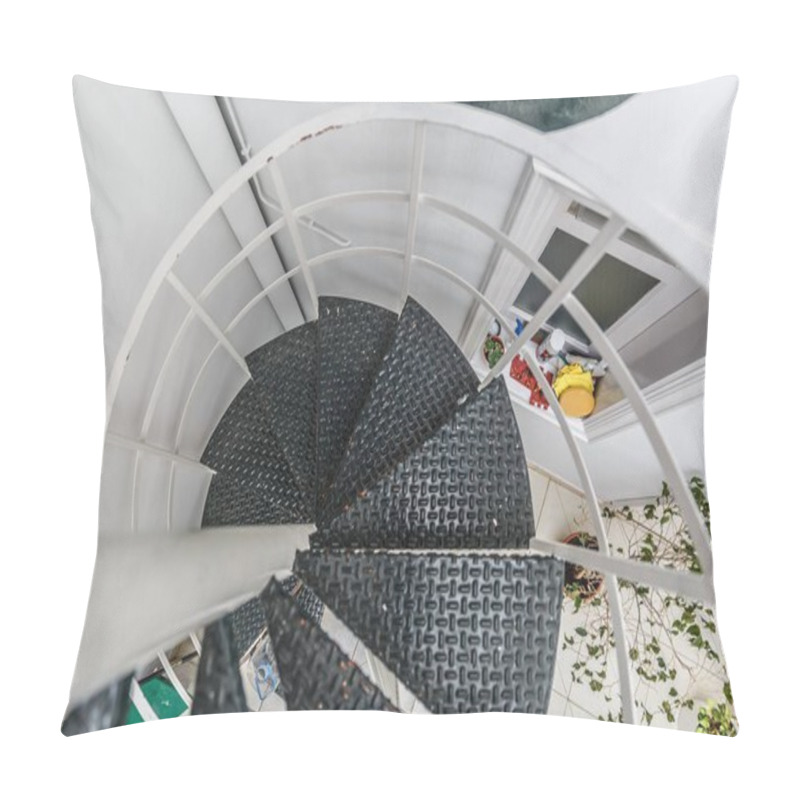 Personality  Spiral Staircase In An Interior Courtyard Pillow Covers