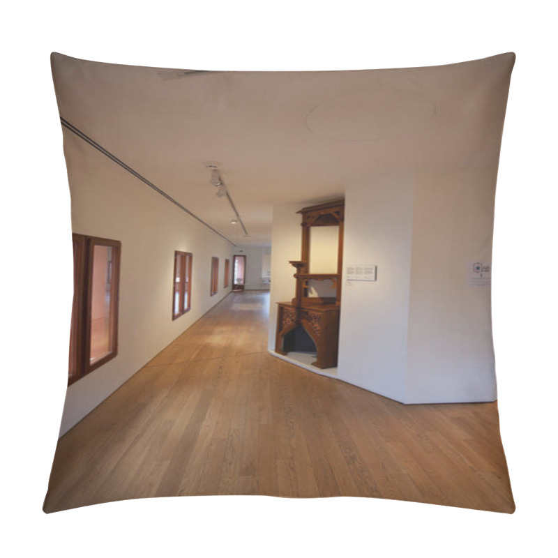 Personality  Place, Spain - October, 2023: Visitors Walk Through The Interior Of Casa Vicens, An Architectural Masterpiece Designed By Gaudi. Pillow Covers