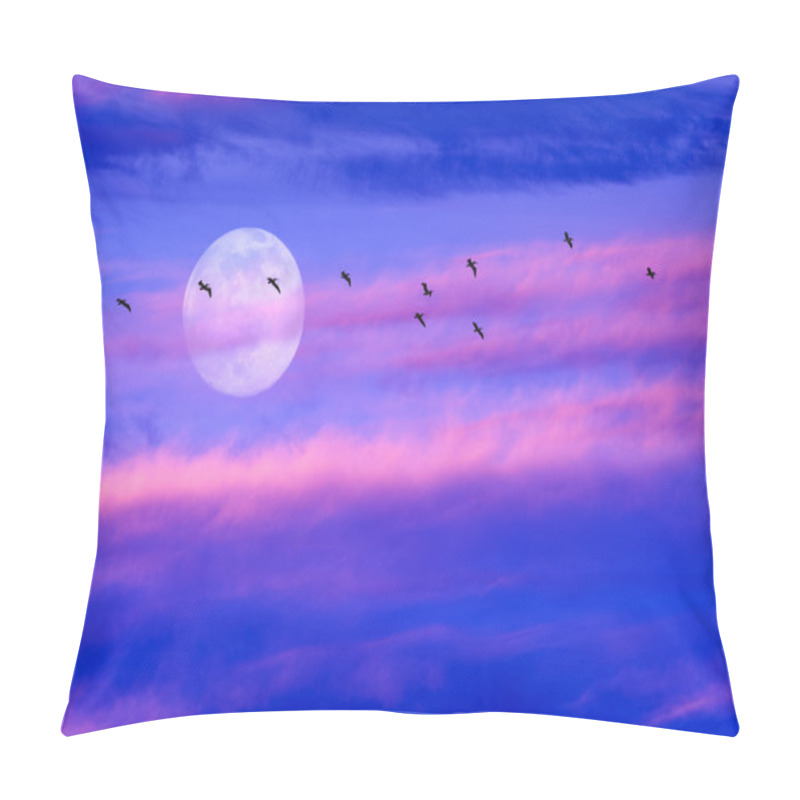 Personality  Moon Clouds Birds Pillow Covers