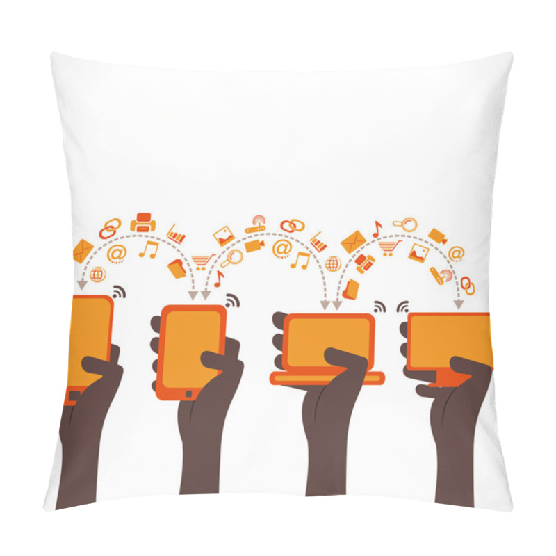 Personality  Cloud Computing, Share Information Or Data Creative Concept Pillow Covers