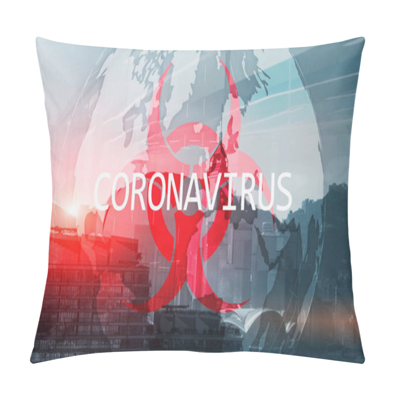 Personality  Coronavirus On China Background. Microbiology And Virology Consept. Pillow Covers