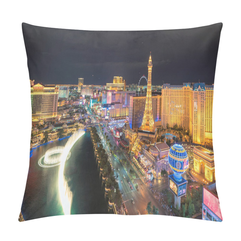 Personality  Aerial View Of Las Vegas Strip At Night  Pillow Covers