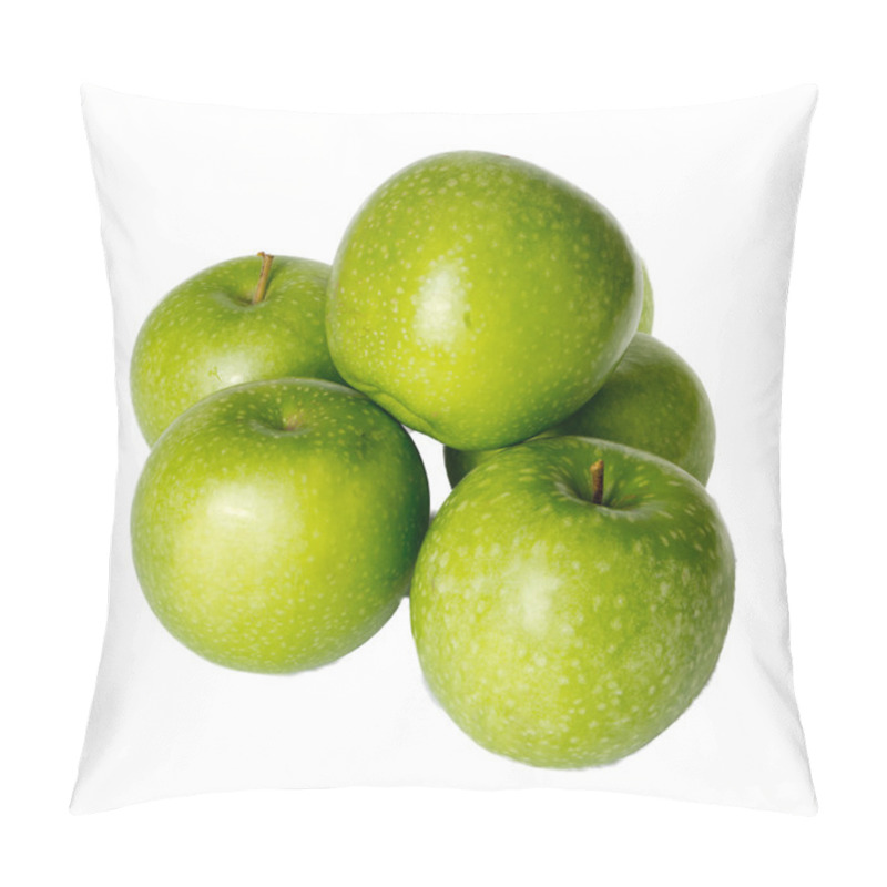 Personality  Granny Smith Appleas Isolated On White Pillow Covers