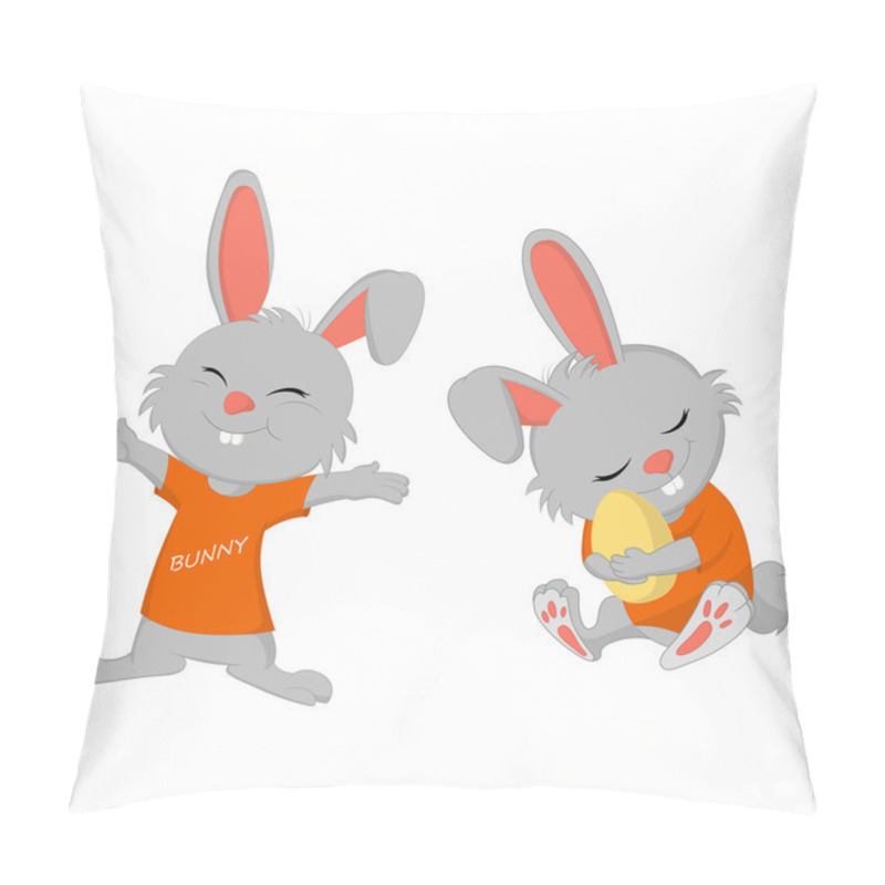 Personality  Bunny Easter.vector And Illustration Pillow Covers