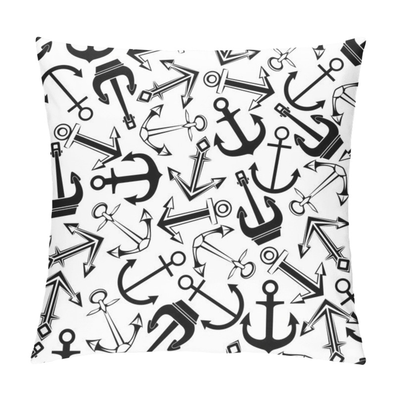 Personality  Black And White Seamless Pattern Of Navy Anchors Pillow Covers