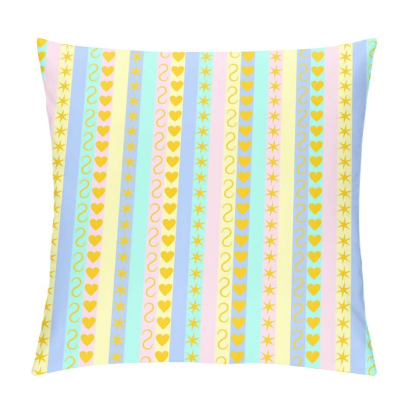 Personality  Pastel Stripes With Various Patterns Pillow Covers